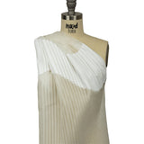 Metallic White Waves Pleated Luxury Burnout Brocade