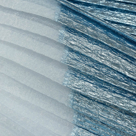 Metallic Han Blue Waves Pleated Luxury Burnout Brocade