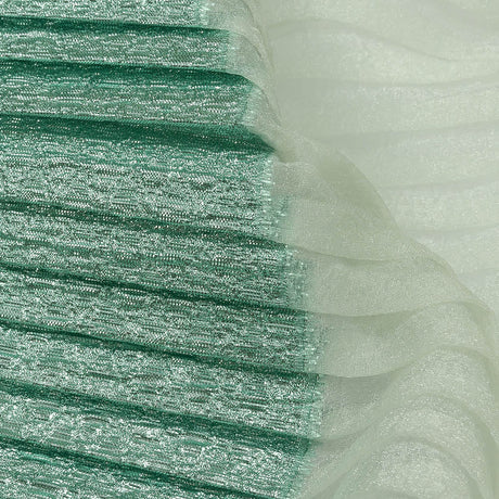 Metallic Seafoam Waves Pleated Luxury Burnout Brocade