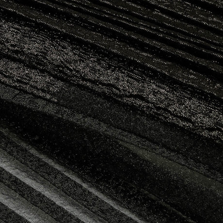 Metallic Black Waves Pleated Luxury Burnout Brocade