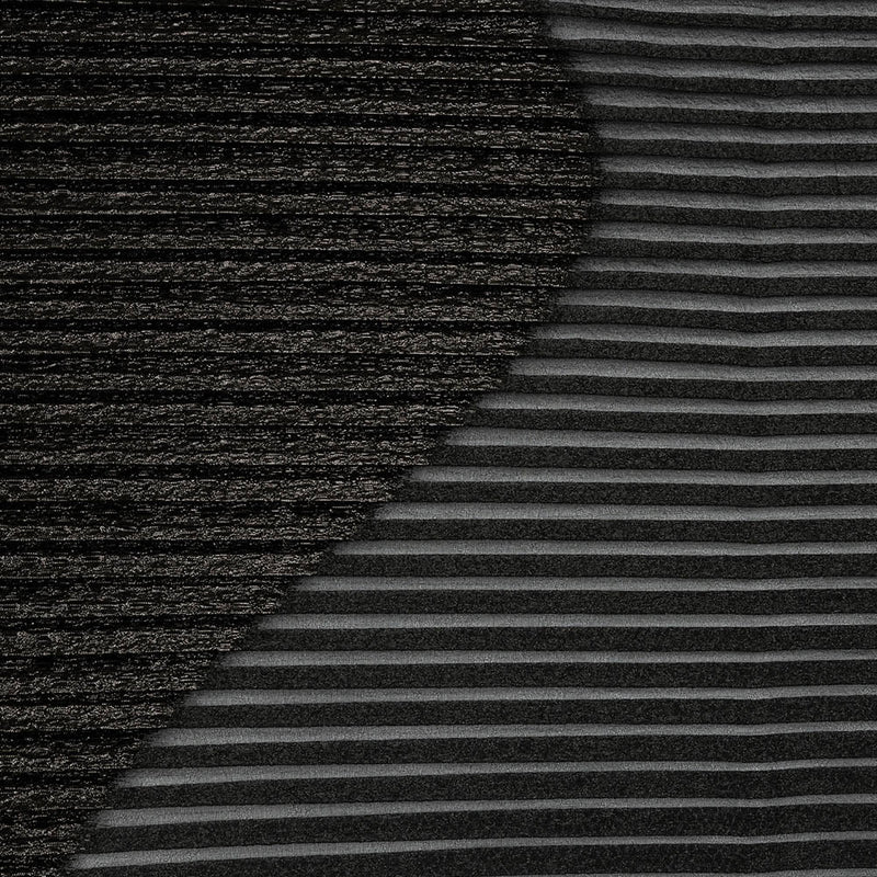 Metallic Black Waves Pleated Luxury Burnout Brocade