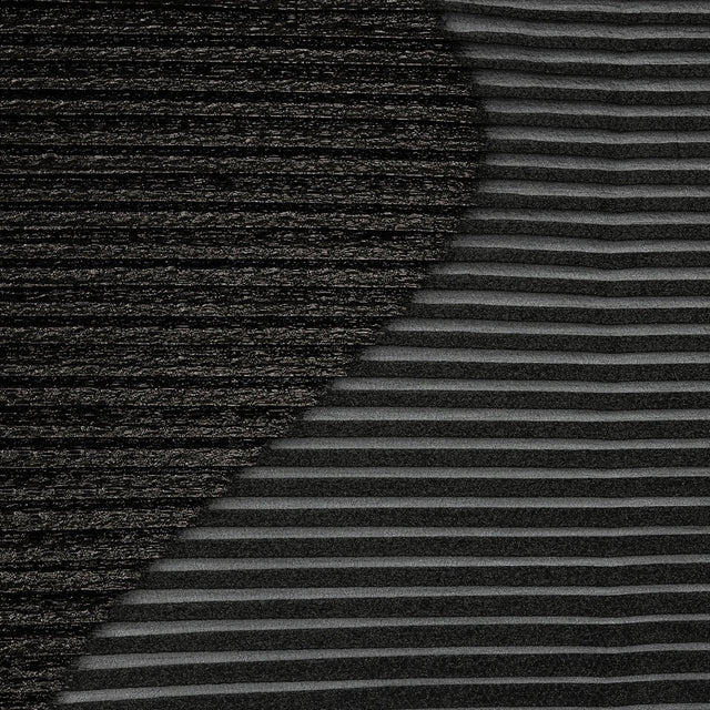 Metallic Black Waves Pleated Luxury Burnout Brocade