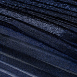 Metallic Navy Blue Waves Pleated Luxury Burnout Brocade