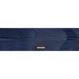 Metallic Navy Blue Waves Pleated Luxury Burnout Brocade