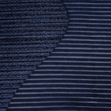 Metallic Navy Blue Waves Pleated Luxury Burnout Brocade