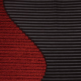 Metallic Savvy Red and Black Waves Pleated Luxury Burnout Brocade
