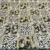 Tanggula Chenille Fabric - Smoke Gold Native Print, 57" Width (1 Yard)