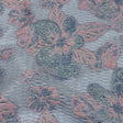 Metallic Silver, Candy Pink and Purple Rose Florals and Latticework Sheer Luxury Brocade
