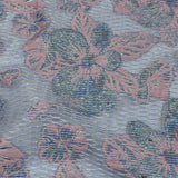 Metallic Silver, Candy Pink and Purple Rose Florals and Latticework Sheer Luxury Brocade