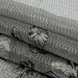 Metallic SIlver and Black Florals and Latticework Sheer Luxury Brocade