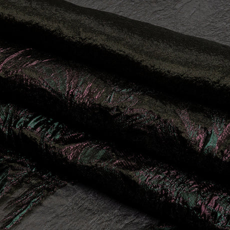 Metallic Vitality, Evergreen and Gunpowder Flashy Flowers Luxury Burnout Brocade