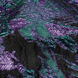 Metallic Mystic Vibes, Mega Marine and Blackened Blue Flashy Flowers Luxury Burnout Brocade