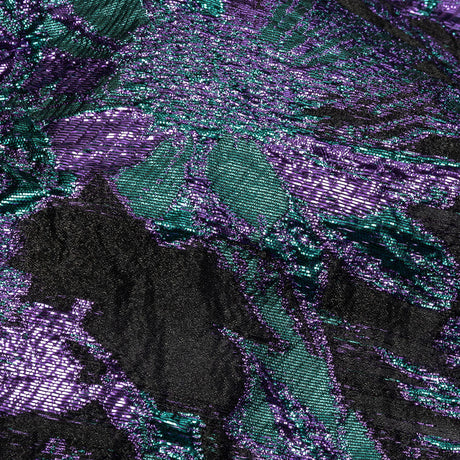Metallic Mystic Vibes, Mega Marine and Blackened Blue Flashy Flowers Luxury Burnout Brocade