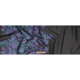 Metallic Mystic Vibes, Mega Marine and Blackened Blue Flashy Flowers Luxury Burnout Brocade