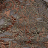Metallic Coral, Gold and Gray Flashy Flowers Luxury Burnout Brocade