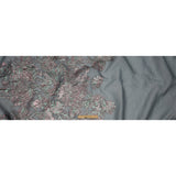 Metallic Pink, Blue Snow and Steel Blue Flashy Flowers Luxury Burnout Brocade