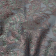 Metallic Pink, Blue Snow and Steel Blue Flashy Flowers Luxury Burnout Brocade