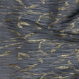 Metallic Gold and Steel Leafy Stems Luxury Plisse Brocade with Scalloped Edges