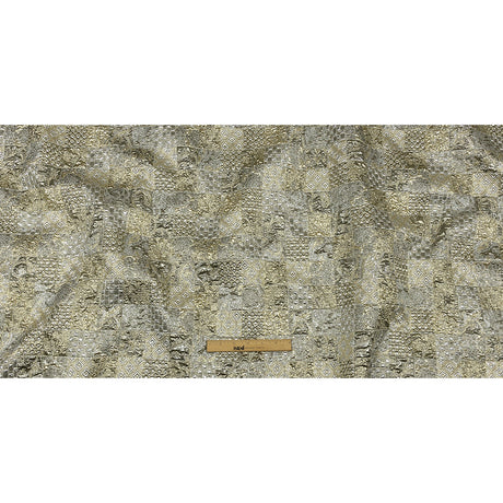 Metallic Silver Plate and GoldFinch Patchwork Luxury Brocade
