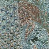 Metallic Rose Gold and Blue Glow Patchwork Luxury Brocade