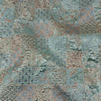 Metallic Rose Gold and Blue Glow Patchwork Luxury Brocade