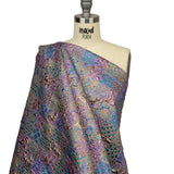 Metallic Patrician Purple, Teal Green and Gold Earth Patchwork Luxury Brocade