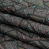 Metallic Rose Gold, Air Blue and Cream Gold Crazy Quilt Patchwork Luxury Brocade
