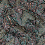 Metallic Rose Gold, Air Blue and Cream Gold Crazy Quilt Patchwork Luxury Brocade