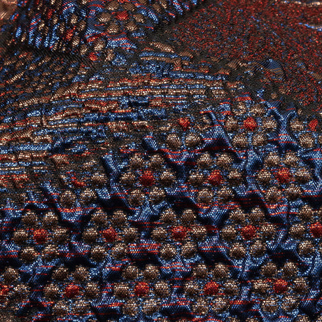 Metallic Candy Apple Red, Magnetic Blue and Glamour Gold Crazy Quilt Patchwork Luxury Brocade