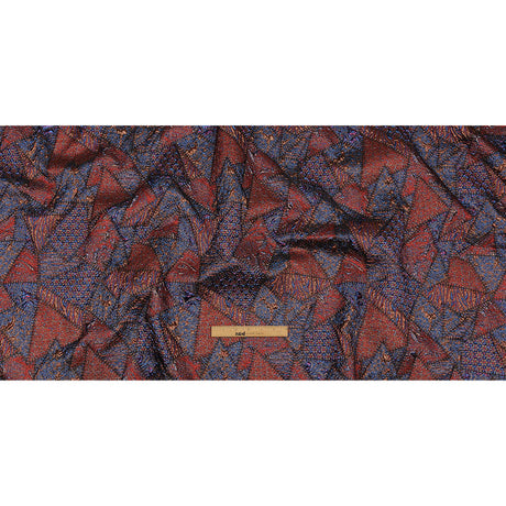 Metallic Candy Apple Red, Magnetic Blue and Glamour Gold Crazy Quilt Patchwork Luxury Brocade
