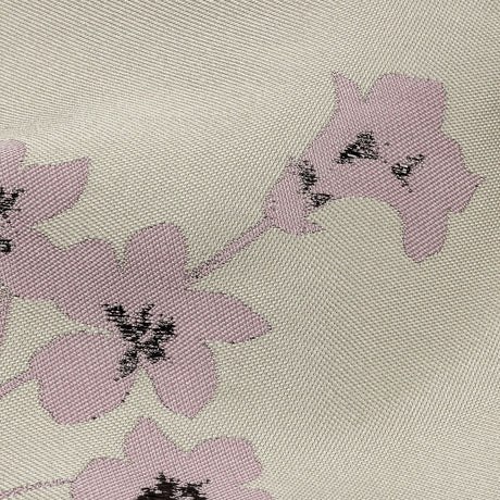 Metallic Black, Orchid and Pale Gray Floral Luxury Brocade