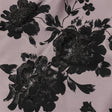 Metallic Black and Orchid Floral Luxury Brocade