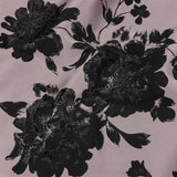 Metallic Black and Orchid Floral Luxury Brocade