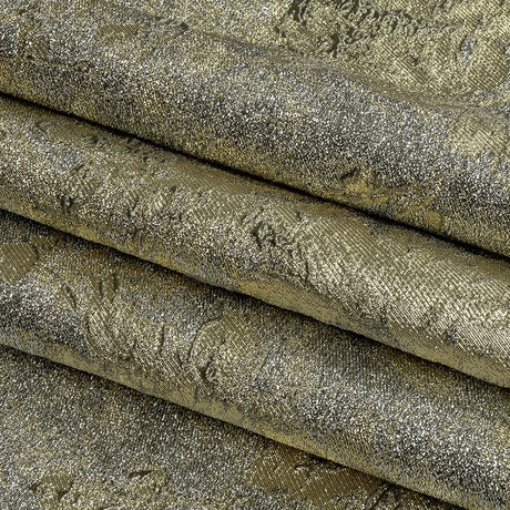 Metallic Ice Palace and Gold Crackled Floral Luxury Brocade
