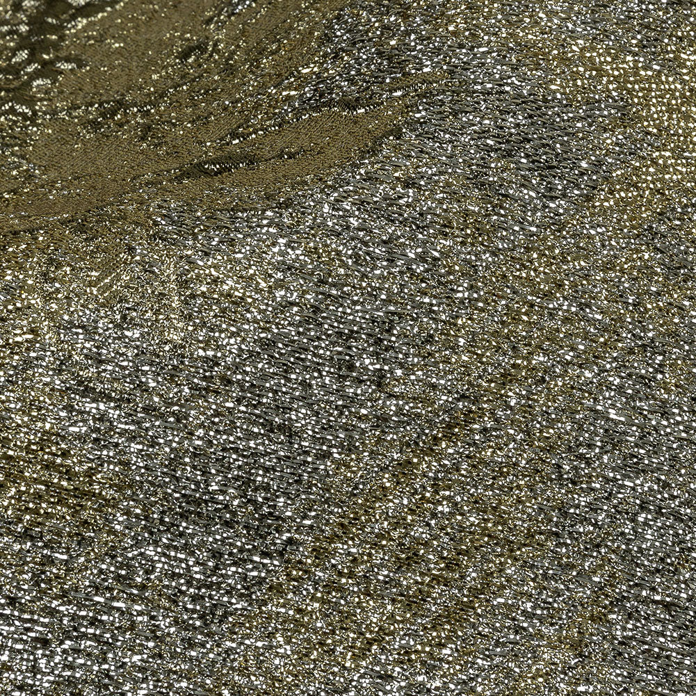 Metallic Ice Palace and Gold Crackled Floral Luxury Brocade