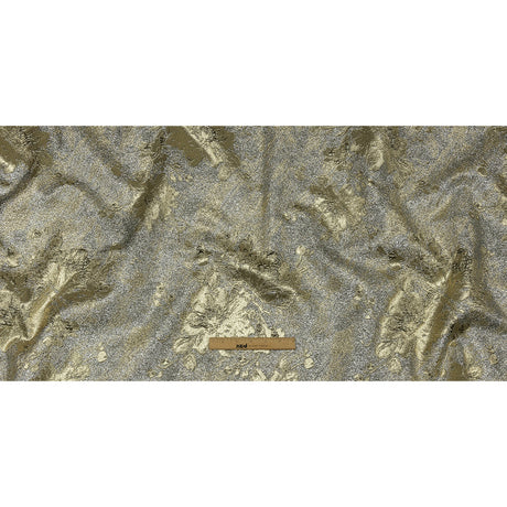 Metallic Ice Palace and Gold Crackled Floral Luxury Brocade