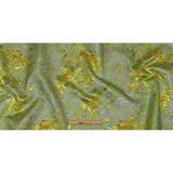 Metallic Aqua, Lime and Solar flare Crackled Floral Luxury Brocade