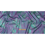 Metallic Purple, Lilac and Teal Crackled Floral Luxury Brocade