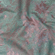 Metallic Pink, Sky and Aqua Crackled Floral Luxury Brocade