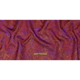 Metallic Purple, Magenta and Gold Rose Garden Linework Luxury Brocade