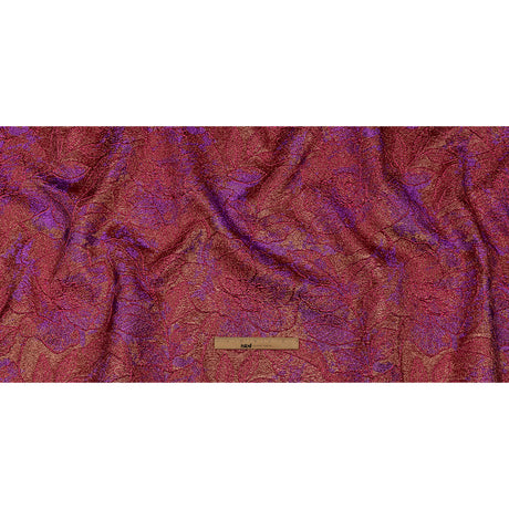Metallic Purple, Magenta and Gold Rose Garden Linework Luxury Brocade
