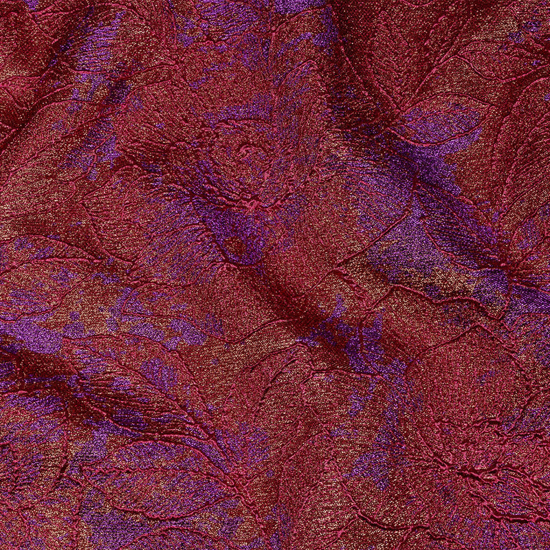 Metallic Purple, Magenta and Gold Rose Garden Linework Luxury Brocade