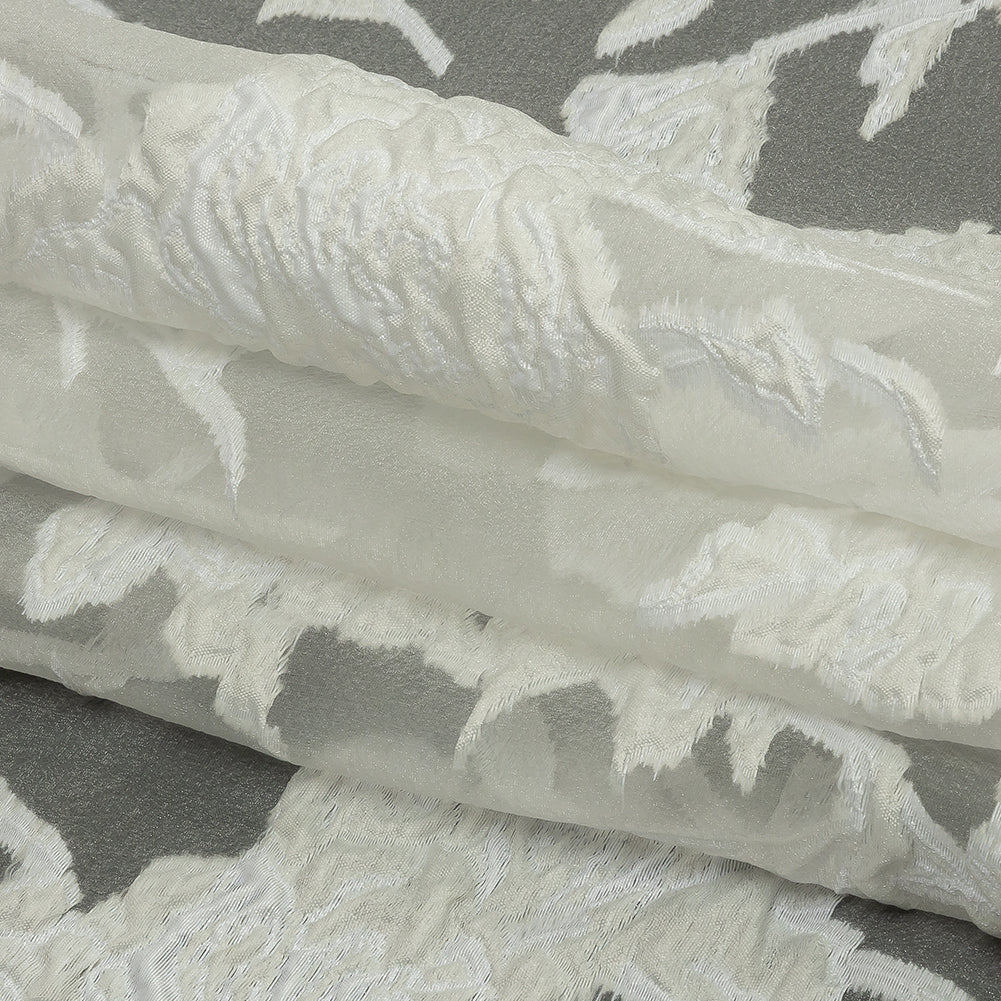 Metallic Lacquer Roses Luxury Burnout Brocade