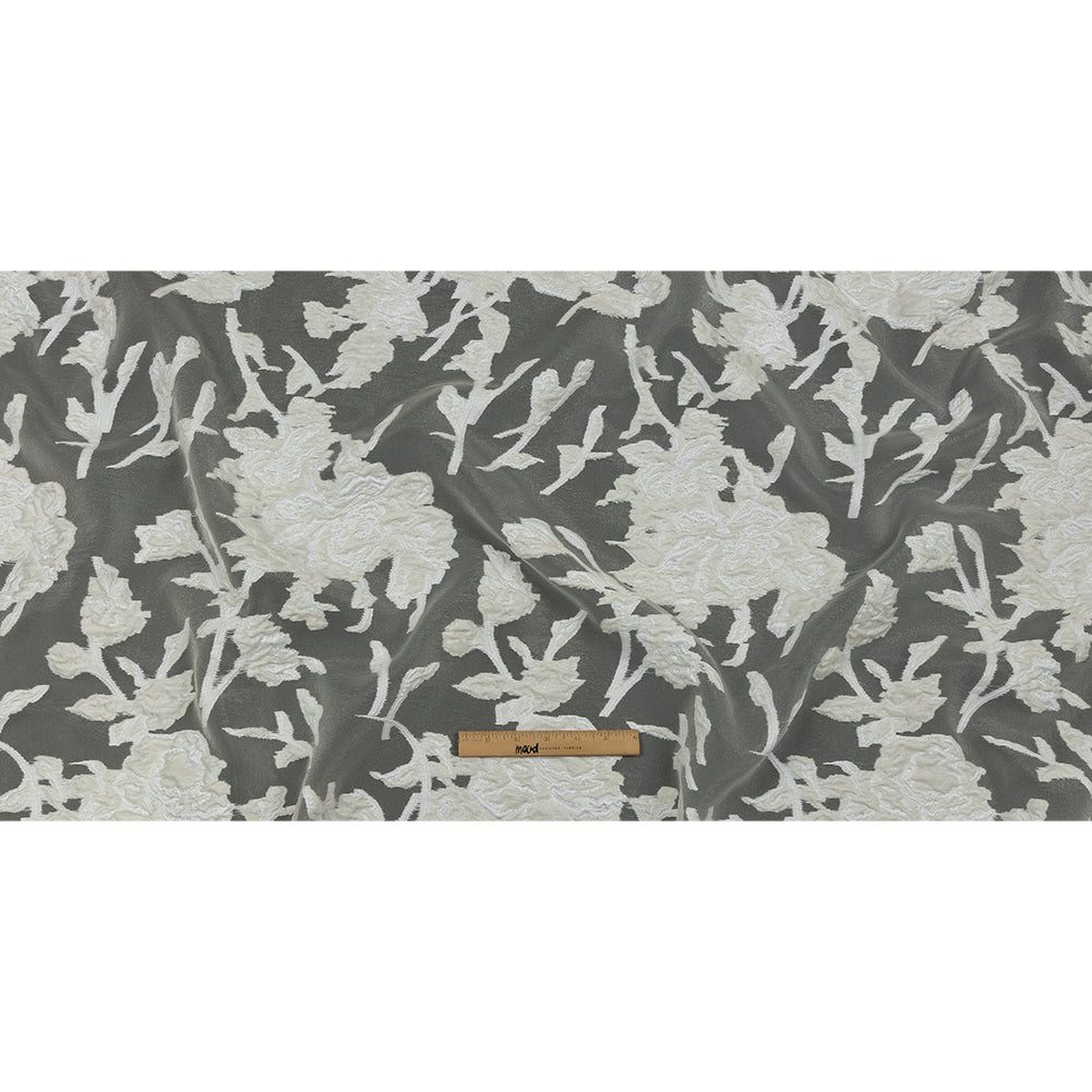 Metallic Lacquer Roses Luxury Burnout Brocade