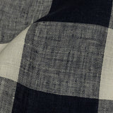 Navy and Icicle Buffalo Check Lightweight Linen Woven