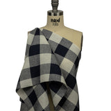 Navy and Icicle Buffalo Check Lightweight Linen Woven