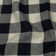 Navy and Icicle Buffalo Check Lightweight Linen Woven