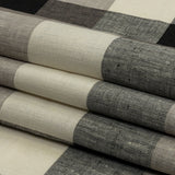 Black, Taupe and Cream Buffalo Check Medium Weight Linen Woven