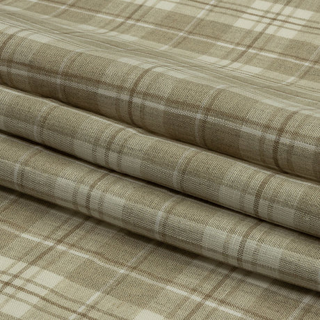Beige and Cream Plaid Lightweight Linen Woven