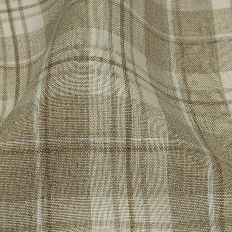 Beige and Cream Plaid Lightweight Linen Woven